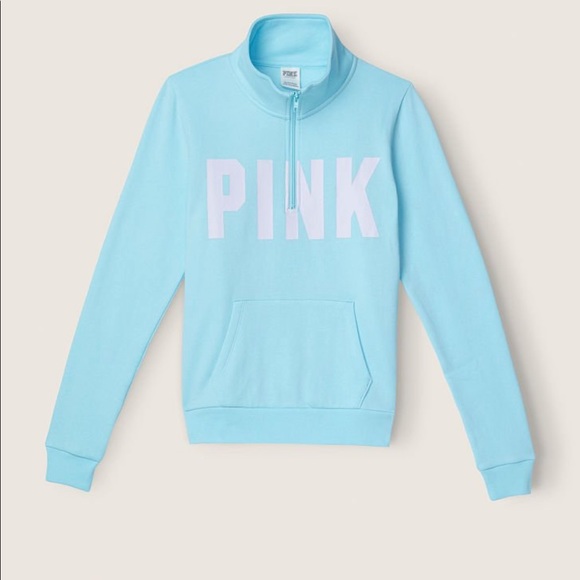 PINK VS campus jogger campus quarter zip pullover blue breeze sans classic - Picture 10 of 15